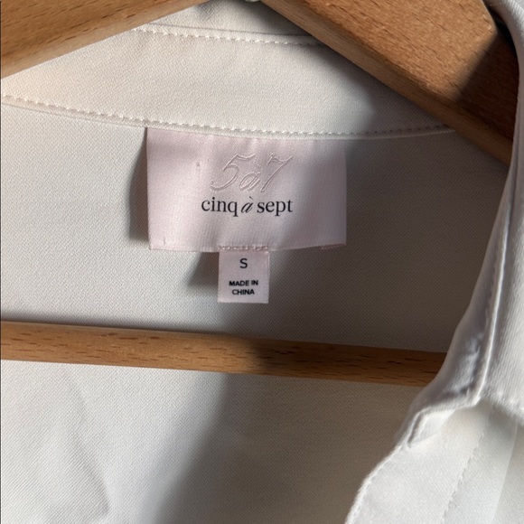CINQ A SEPT Mckenna Top in Ivory  Small - Picture 7 of 11